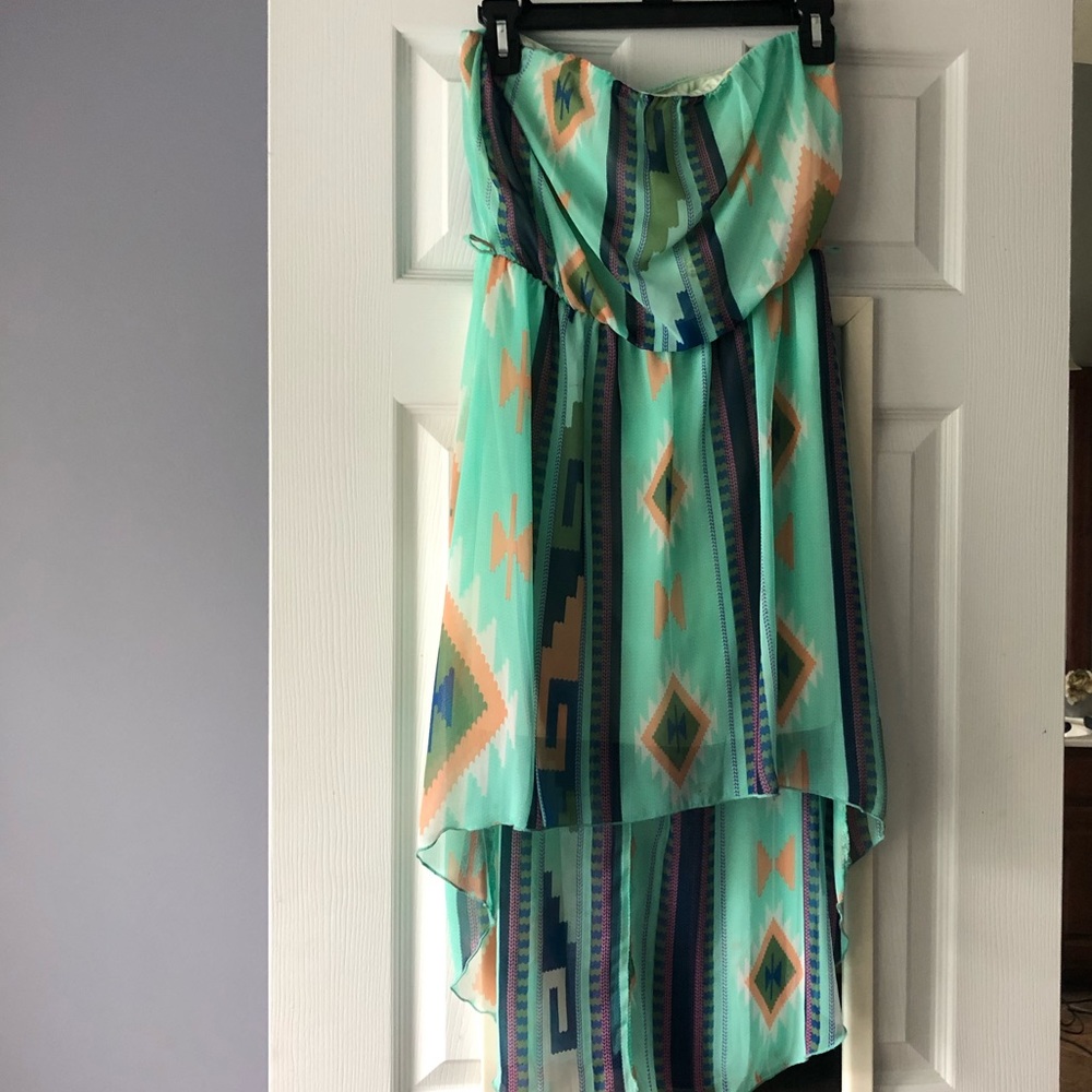 Strapless Aztec dress